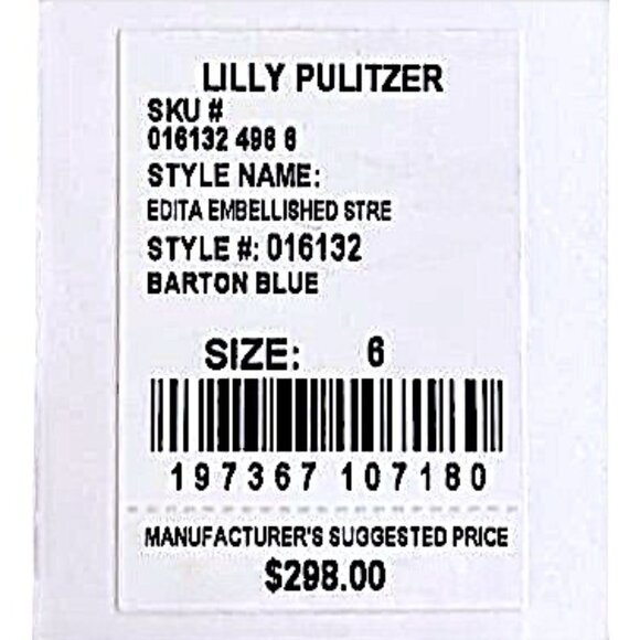 Lilly Pulitzer Edita Embellished Stretch Shift Dress in Barton Blue NWT - Size 6 - Picture 10 of 11